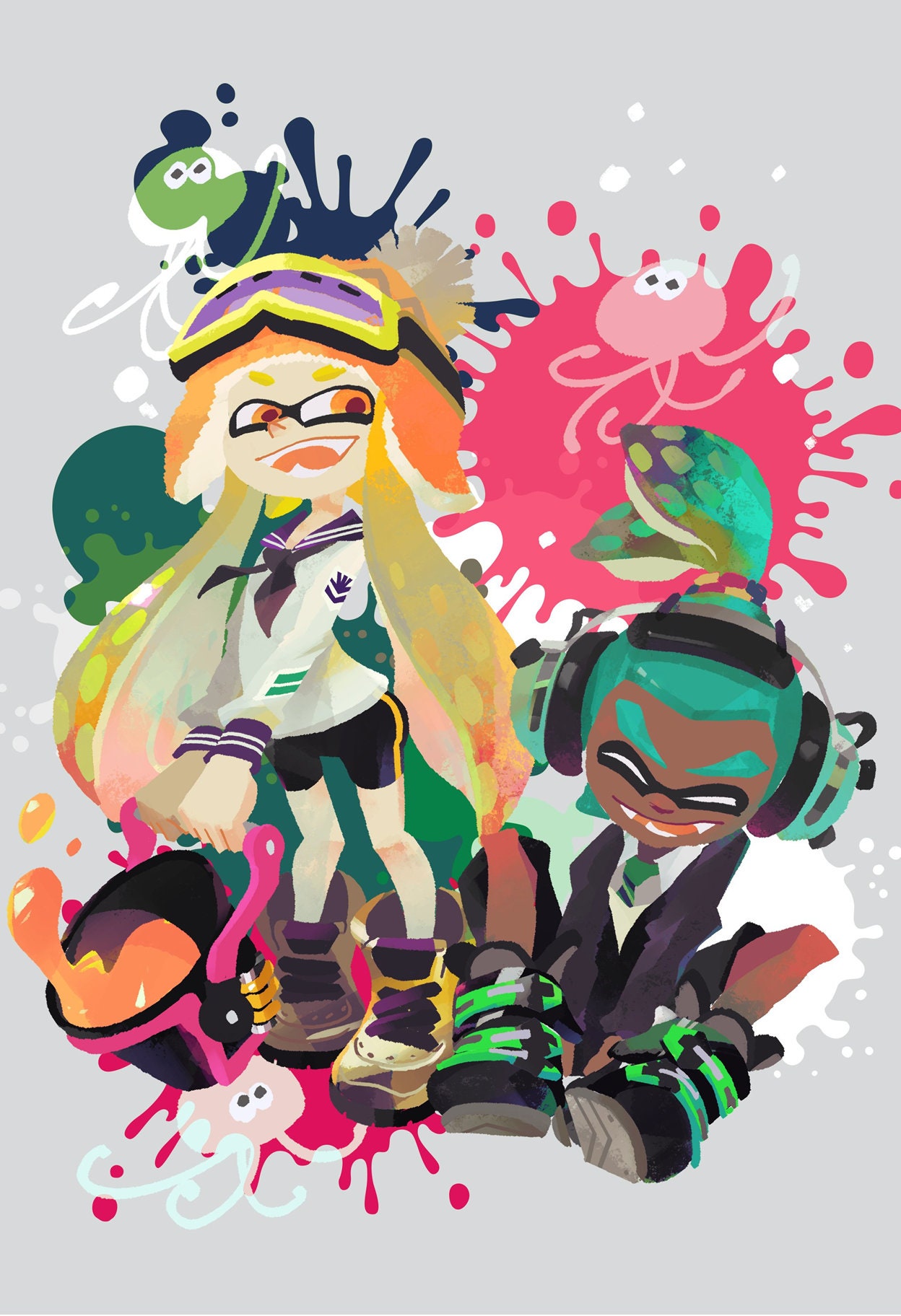 スプラトゥーン ハッピーインクリングス - ポスター 13x19 - Etsy 日本
