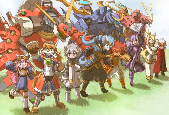 ソラトロボ スゴロクポスター Solatorobo ケモノ 第1部 ソラトロボ レッド・ザ・ハンター - ポスター 13x19 - Etsy 日本