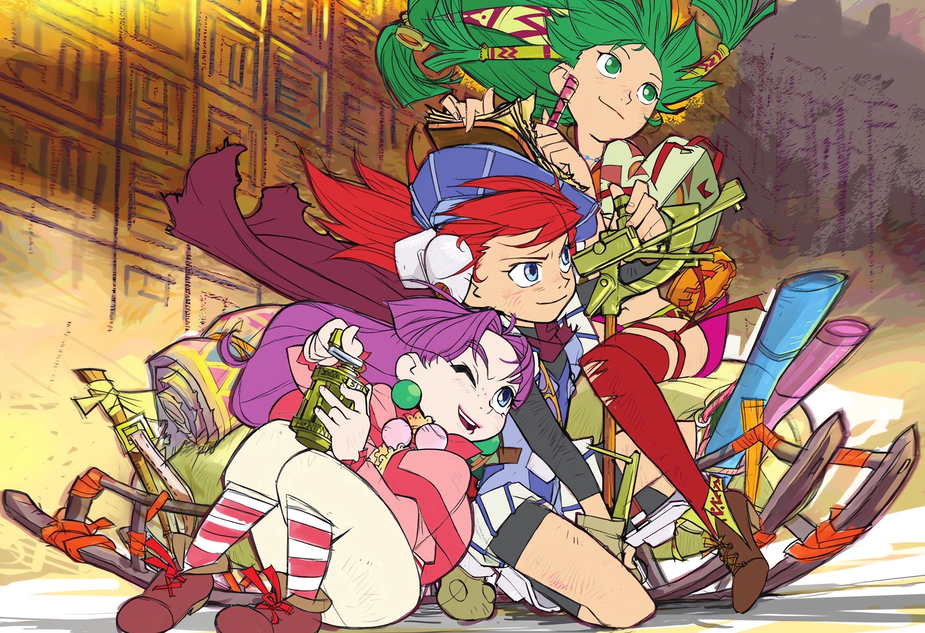 グランディア ジャスティン、フィーナ、スー - JRPG - ポスター