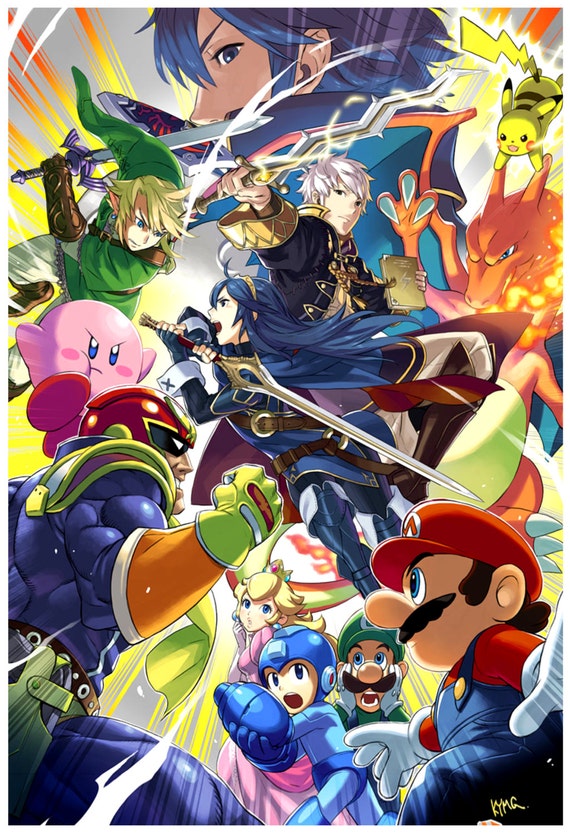 Super Smash Bros. Lucina and Robin Poster 13x19 | Etsy