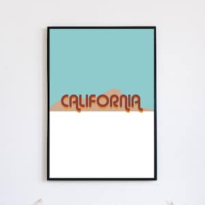 California, Blue, Font, Wall Art, Poster, Quote, Graphic, Retro, Digital, Wall Art