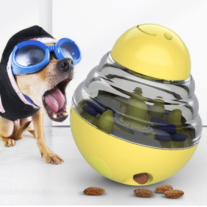 Interactive Dog Toy - Food Dispenser Ball Toy for Small Medium Large Dogs  Durable Chew Ball - Boredom Puzzle Toys Food Slow Feeder Tumbler IQ Treat  Ball