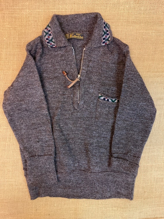 Vintage Kids Wool Quarter Zip Sweater (2T/3T). - image 1