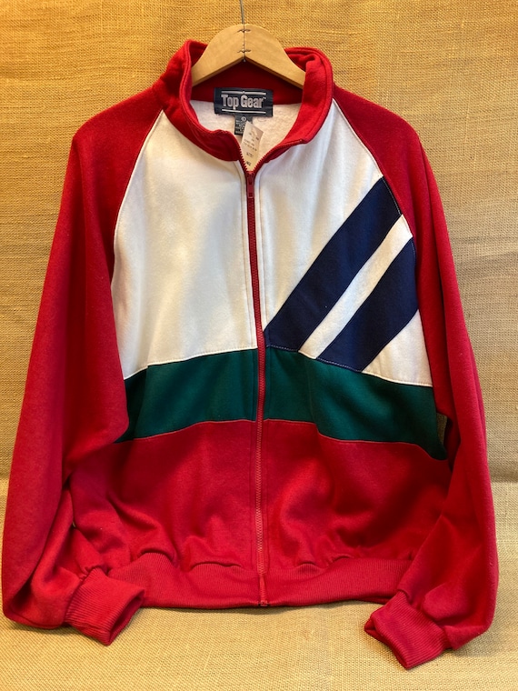 90s Colorblock Cotton Zippered Hoodie Track Jacket