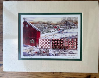 Winter Crossing —Vintage Watercolor Art Print by Diane Phelan