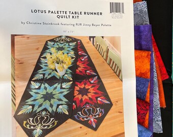 Lotus Palette Table Runner Quilting Kit by Christine Stainbrook with RJR Jenny Beyer Palette Fabrics