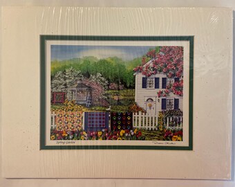 Spring Garden —Vintage Watercolor Art Print by Diane Phelan