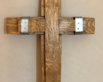 Re-Purposed Wine Barrel Stave Cross(Early America)