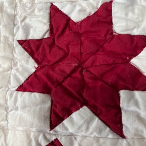 Red and White Star Quilt - Etsy