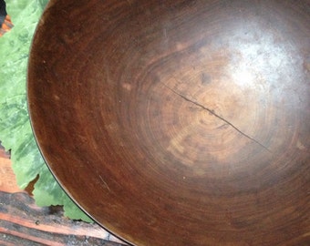 Early walnut primitive bowl