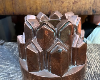 Antique English copper food pudding mold #354