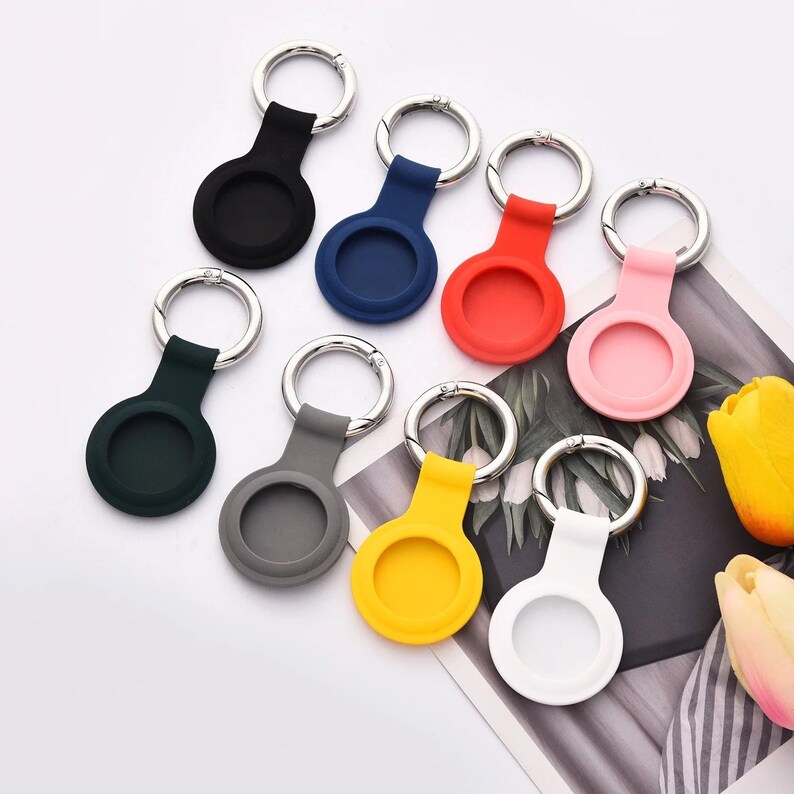 Airtag Holder Airtag Keychain Apple Airtag Silicone Case Etsy