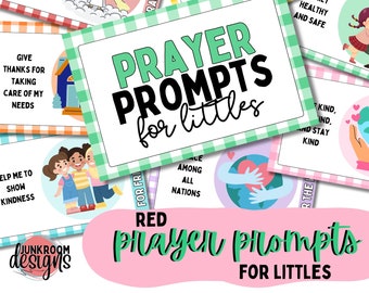Kids Prayer Prompt Cards Printable – Christian Devotional PDF – Daily Faith Practice – Green
