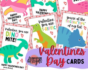 DINOSAURIOS Tarjetas del Día de San Valentín, Tarjetas de San Valentín, Dinosaurios
