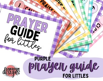 Kids Prayer Guide Printable – Christian Devotional PDF – Daily Prayer Practice – Purple
