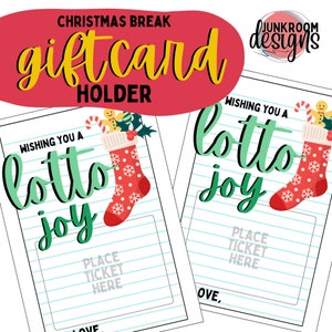 Weihnachtspause, Geschenkkartenhalter, Lehrer Geschenk, Weihnachtskarte bedruckbar, glücklich, Wertschätzungsgeschenk, Lottoschein, Lottoschein