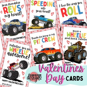 MONSTER TRUCKS Valentines Day Cards , Valentine Cards, Monster Trucks - Etsy