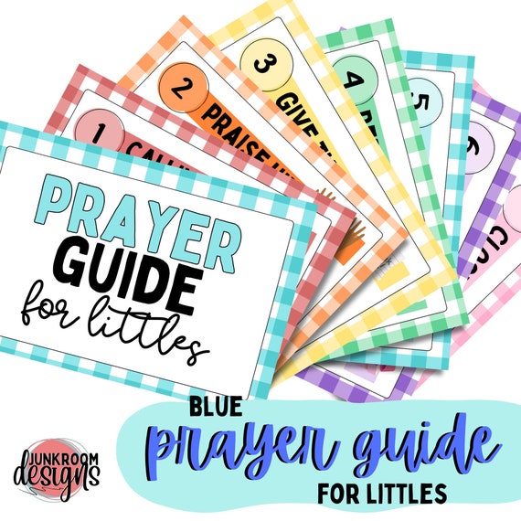 Kids Prayer Guide Printable – Christian Devotional PDF – Daily Prayer Practice – Blue