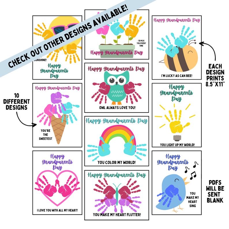 Grandparents Day Handprints, DIY Gift for Grandma, Light Bulb, You Light up My World Etsy
