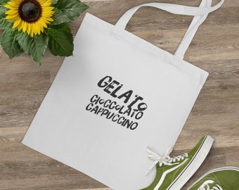 100% Cotton Tote Bag for Italy Lovers, Eco-friendly Everyday Bag