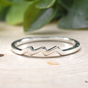 Zodiac Sign Ring, Aquarius Ring, Star Signs Ring, Birth Date Ring, Aquarius Zodiac Sign Ring, Water Bearer, Astrology Ring, Zodiac Gift
