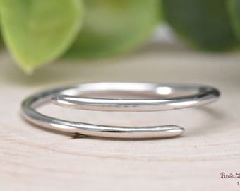 Simple Wire Thumb Ring, Wraparound Ring, Adjustable Midi Finger Ring, Womens Midi Ring, Stackable Stacking Silver Ring, Minimal Trendy Ring