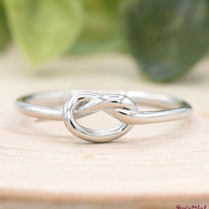 Love Knot Ring, True Lover's Knot Promise Ring Womens, Knot Ring for Girlfriends. Solid 925 Sterling Silver Knot Ring, Knot Engagement Ring
