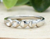 Phases of the Moon Ring, Unique Moon Phase Ring Silver, Solid 925 Sterling Silver Lunar Phases Ring, Ladies Fashion Trendy Ring, Gift