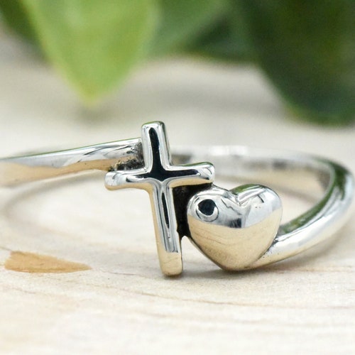 Infinity Sideways Cross Ring Solid 925 Sterling Silver Cross Etsy