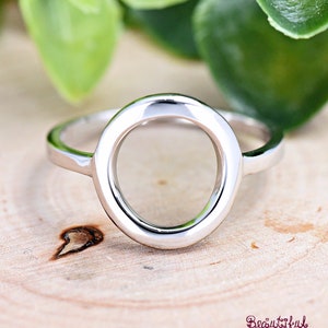 Karma Ring, Open Circle O Ring, Open Circle Ring Silver, 925 Sterling Silver Trendy Ring, Womens Silver Ring, Statement Ring