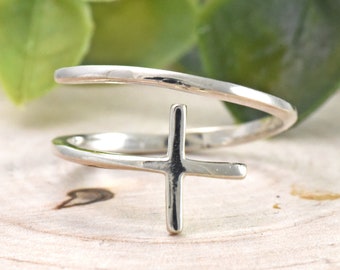 Sterling Silver Woman's Men's Iron Cross Ring Unique 925 Band 15mm Sizes 6-15
