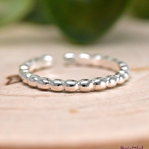 2mm Bead Ball Toe Ring, Silver Toe Ring, Unique Bead Ball Toe Ring Silver, Summer Jewelry, Body Silver Jewelry, Womens Adjustable Toe Ring