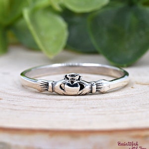 Childrens Girls Claddagh Ring, Silver Claddagh Ring, Womens Claddagh Ring, Mini Claddagh Celtic Irish Traditional Solid Sterling Silver Ring