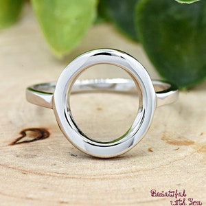 Karma Ring, Open Circle O Ring, Open Circle Ring Silver, 925 Sterling Silver Trendy Ring, Womens Silver Ring, Statement Ring