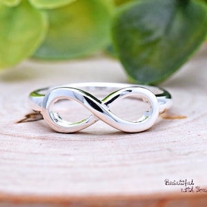 Minimalist Dainty Infinity Sterling Silver Promise Ring, Women Infinity Ring, Infinity Engagement Ring, Infinity Thumb Ring, Gift