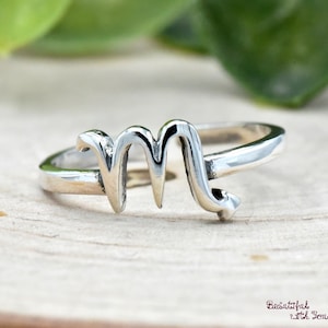 Bague d'orteil signe du zodiaque Scorpion, bague d'orteil en argent sterling, bague astrologie midi, 23 octobre - 21 novembre Naissance mois Mars Pluton élément eau