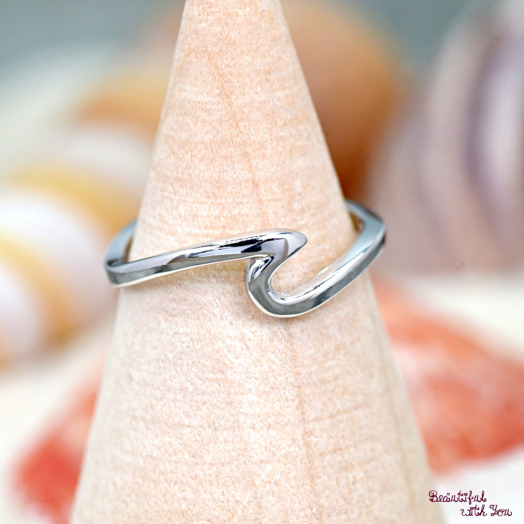 Sterling Silver Wave Toe Ring, Minimalist Open Wave Ring, Finger Ring