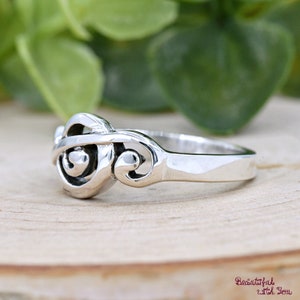 Sideways Treble Clef Musicians Ring, Solid 925 Sterling Silver Treble Clef Ring, Music Note Jewelry, Silver Music Ring Band, Statement Ring image 4