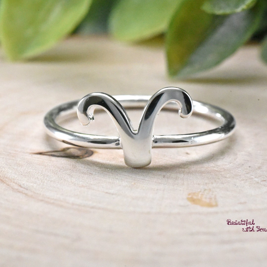 Zodiac Sign Ring Aries Ring Star Signs Ring Birth Date - Etsy