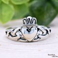 Celtic Knot Traditional Irish Claddagh Ring, Solid 925 Sterling Silver Heart Claddagh Ring Girls Womens, Christmas Valentines Gift Ideas