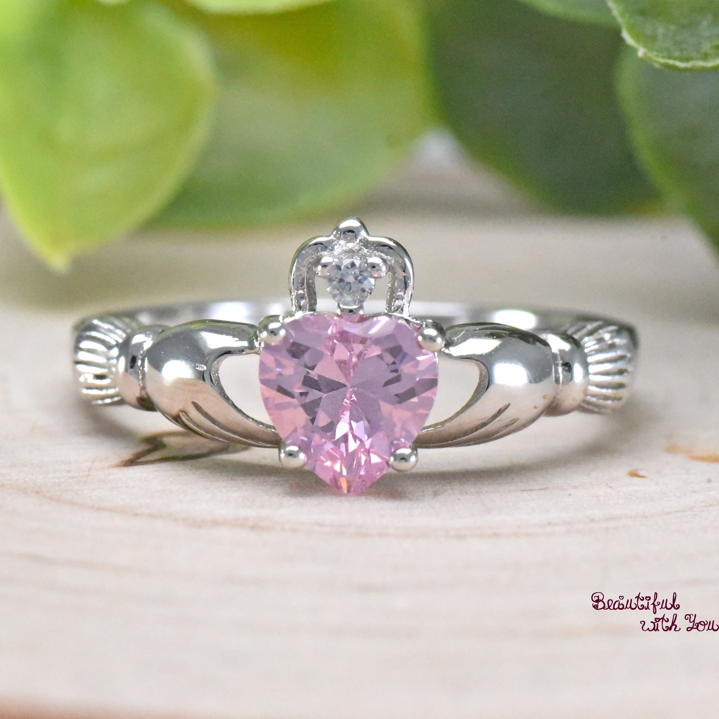 Pink shop claddagh ring