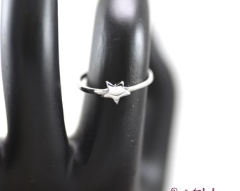 Simple Sterling Silver Star Ring, Cute Star Silver Ring