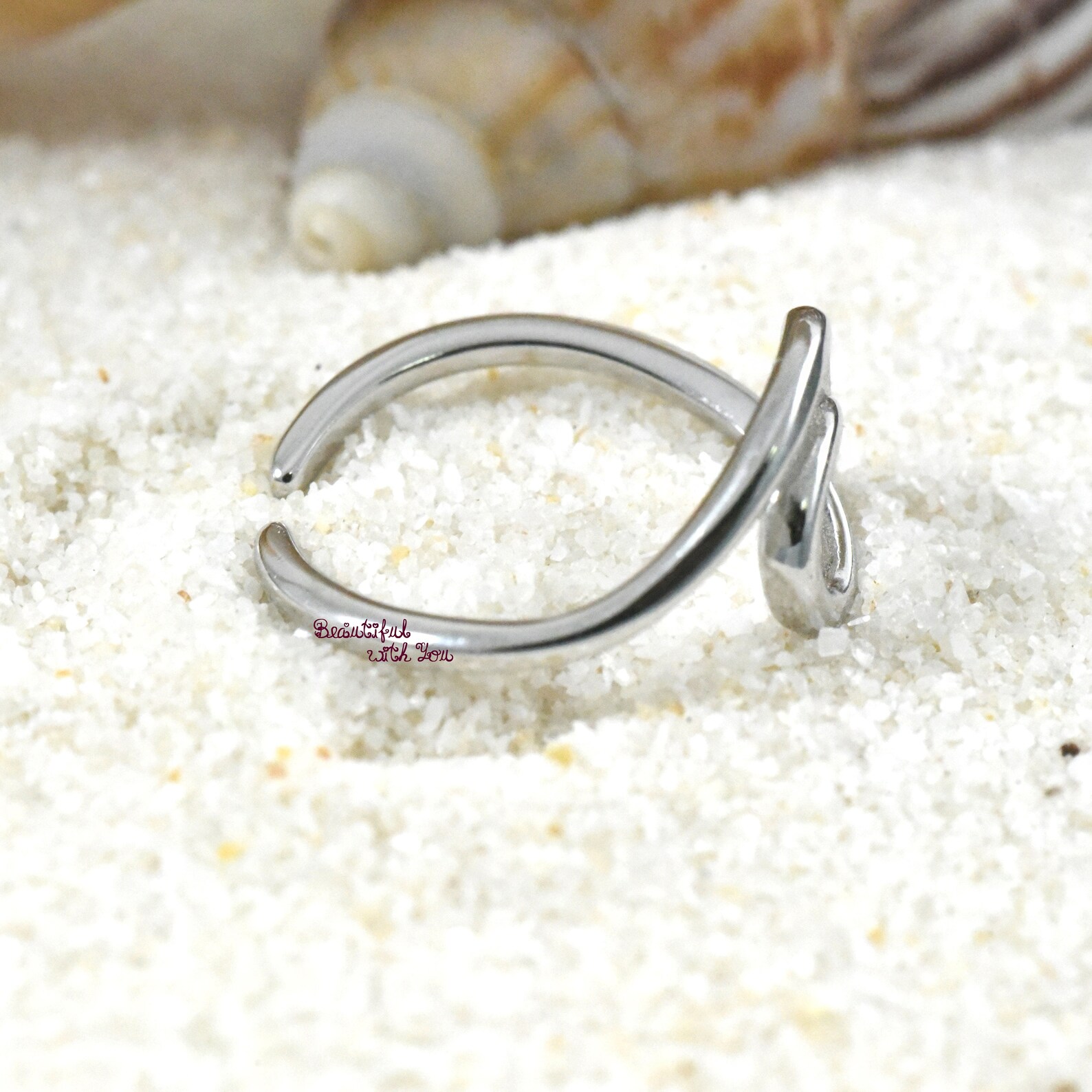 Wave Toe Ring Womens Toe Ring Adjustable Flexible Open Toe Etsy