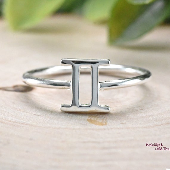 Zodiac Ring, Gemini Ring, Star Signs Ring, Birth Date Ring, Gemini Zodiac Sign Ring, The Twins, Sterling Silver Astrology Ring