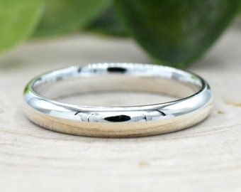 3mm Silver Thumb Ring, Womens Ring, Simple Wedding Band, 925 Sterling Silver Wedding Ring, Minimalist Silver Band, Promise Ring for Her