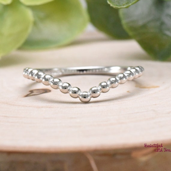 Sterling Silver Beaded Chevron Ring Sterling Silver Beaded Chevron Ring