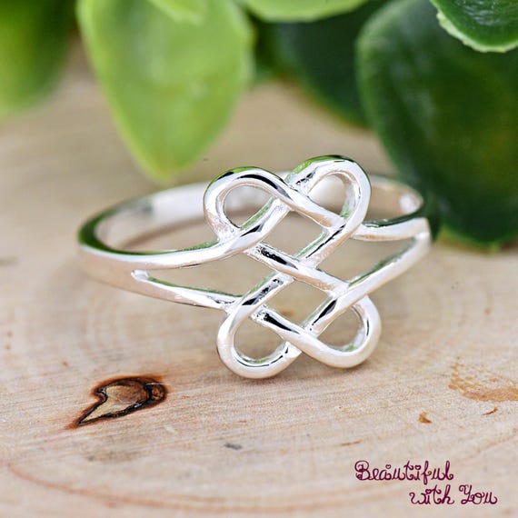 Sterling Silver Infinity Solid Band Love Knot Ring Sterling Silver Infinity Solid Band Love Knot Ring