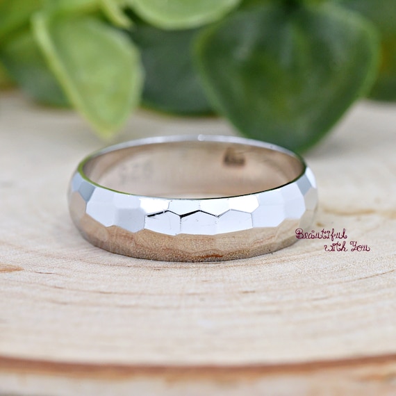 5mm Minimalist Facet Thumb Ring Silver 925 Sterling Silver