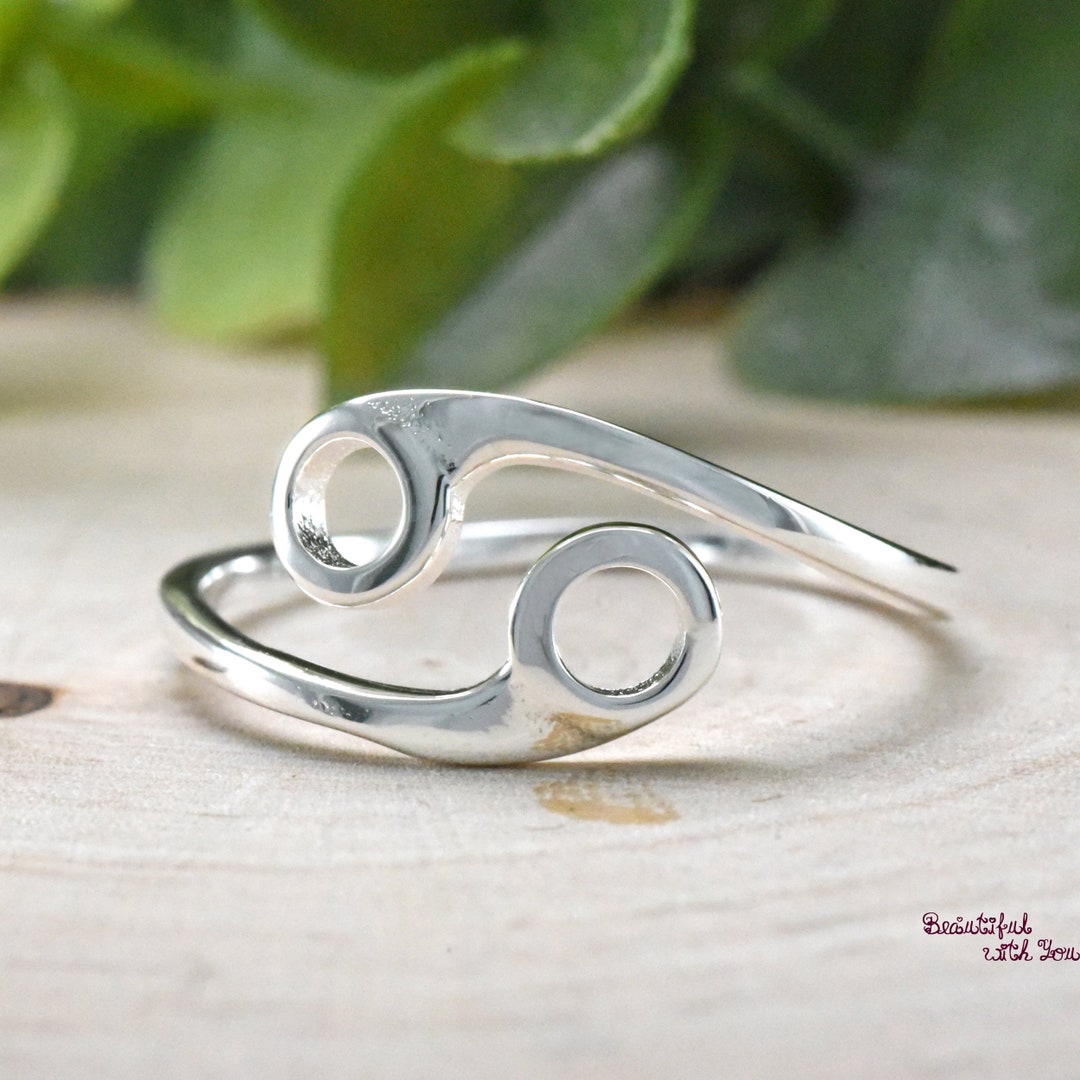 Star Sign Rings Zodiac Sign Ring, Cancer Ring, Star Signs Ring, Birth Date Ring, Cancer ...