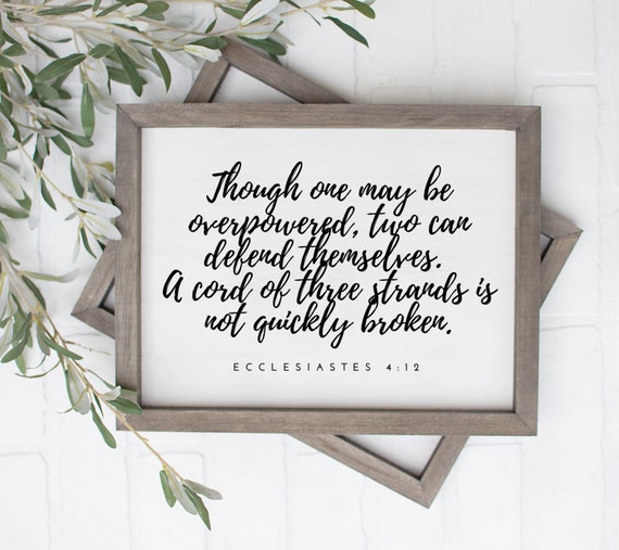 Ecclesiastes 4:12 A Cord of Poster Print Picture or Framed Wall Art